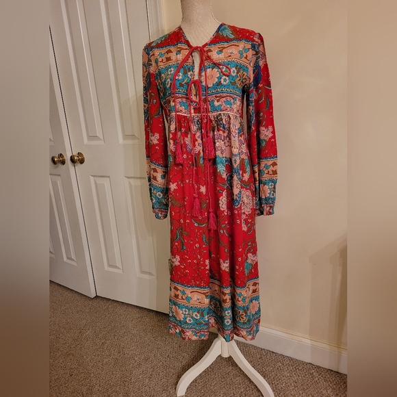 Bohemian ultra soft light midi gypsy style dress - Picture 4 of 6